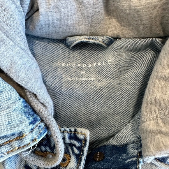 Aeropostale Sweatshirt Denim Jacket Size Medium NWOT - Picture 5 of 6